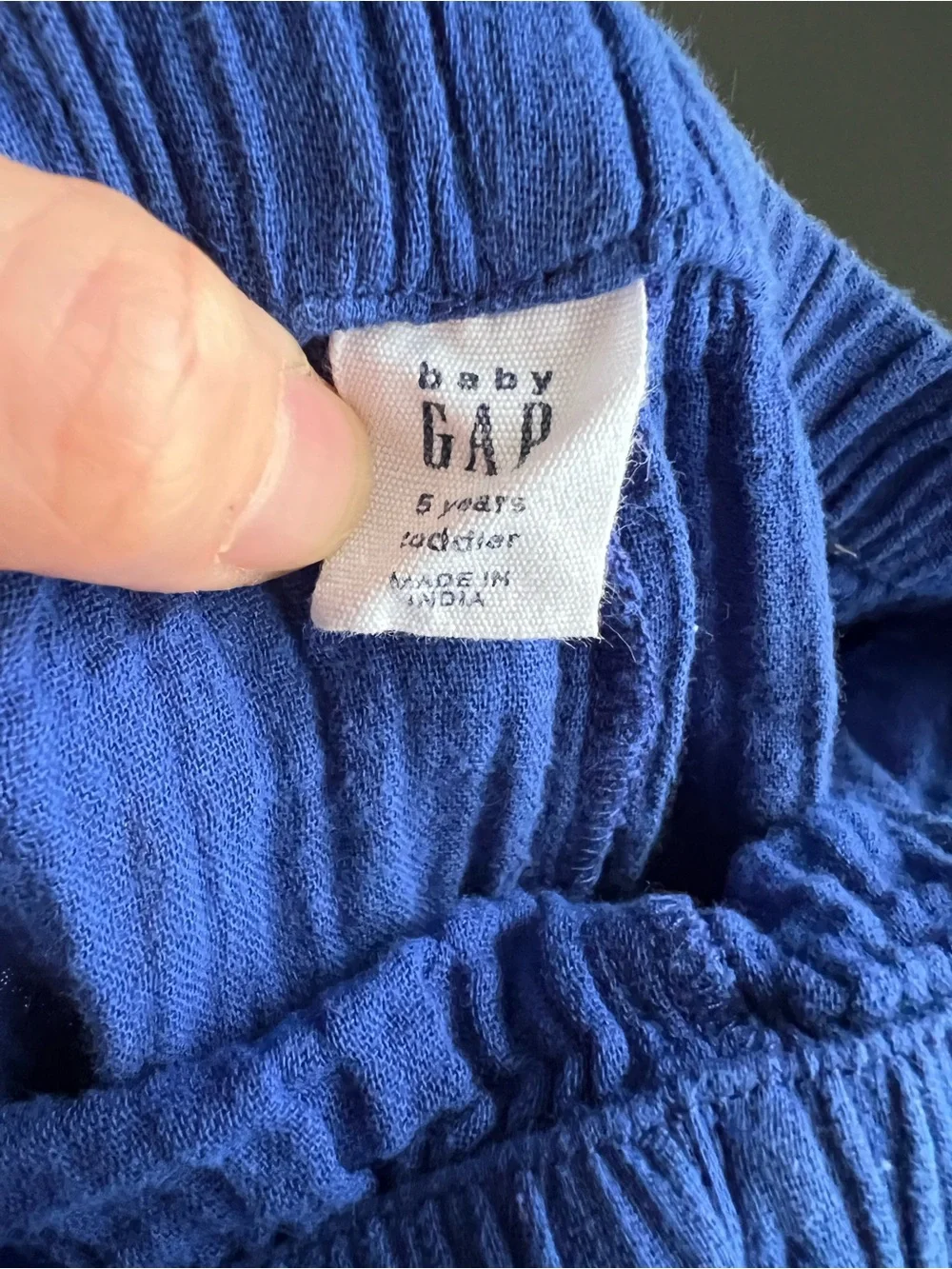 Baby Gap Girls Blue Cotton Gauze Ruffle Top Pants Set Size 5